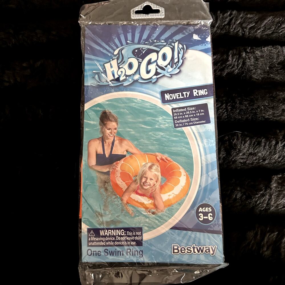 H2O Go! Orange Slice Inflatable Pool Float Ring NEW